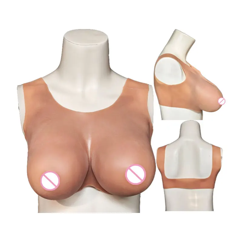 Adult Cosplay Silicone Boobs Shapewear Underwear for Sissy Drag Queen Crossdresser Women Transgender Fake Chest Costume Accessor