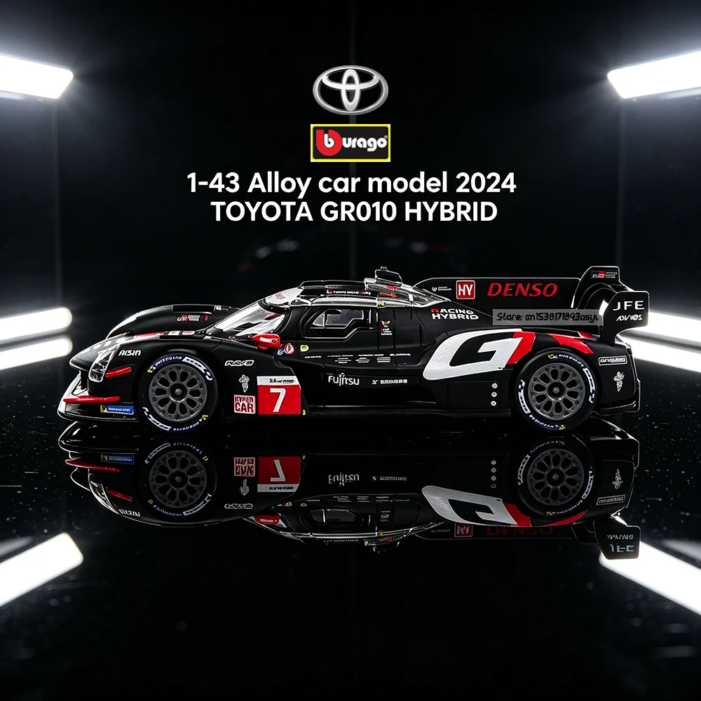 Bburago 1:43 Druckguss-Automodell aus Legierung, LMH WEC 2024 TOYOTA GR010 Fahrzeug, exquisites Innendesign, Hybrid-Rennwagen