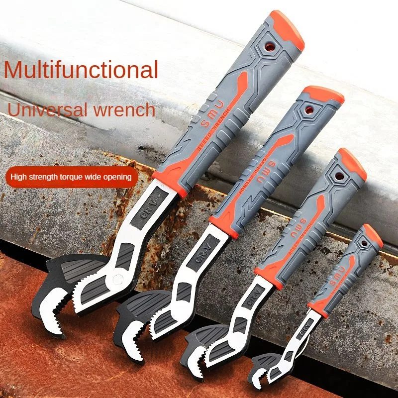 Chave Multifuncional com Tubo de Abertura Rápida Kit de Ferramentas Combinação Universal Aço Cromo Vanádio Auto Ajustável