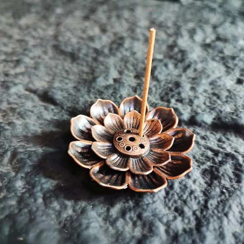 Mini quemador de incienso de aleación Retro, soporte portátil de Metal para palitos de incienso de sándalo, incensario para sala de estar