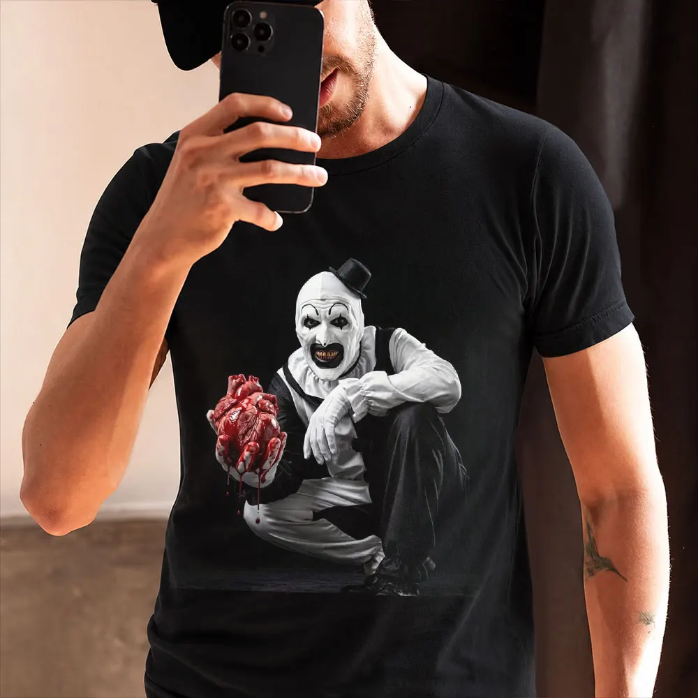 Retro Horror Movie Terrifier Art The Clown Killer Scary Halloween Gift T Shirt 0803 Short Sleeve Graphic clothes All size tops
