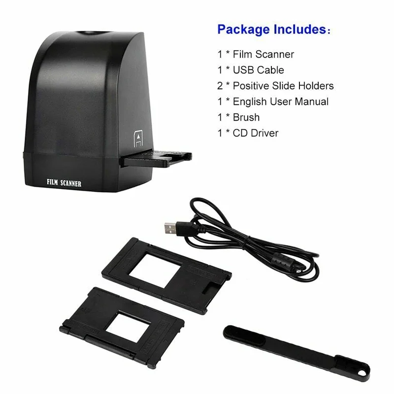 Portable Photo Slide Scanner 135mm/35mm Negative Slide Film Scanner Supports Windows 10/8/7 XP Vista Negative Film Scanner EC168