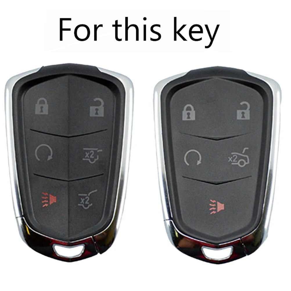 Silicone Car Remote Key Case Shell Cover Fob Holder Protector For Cadillac Escalade ATS CTS XTS CT6 XT4 XT5 SRX 2015 2016 2017