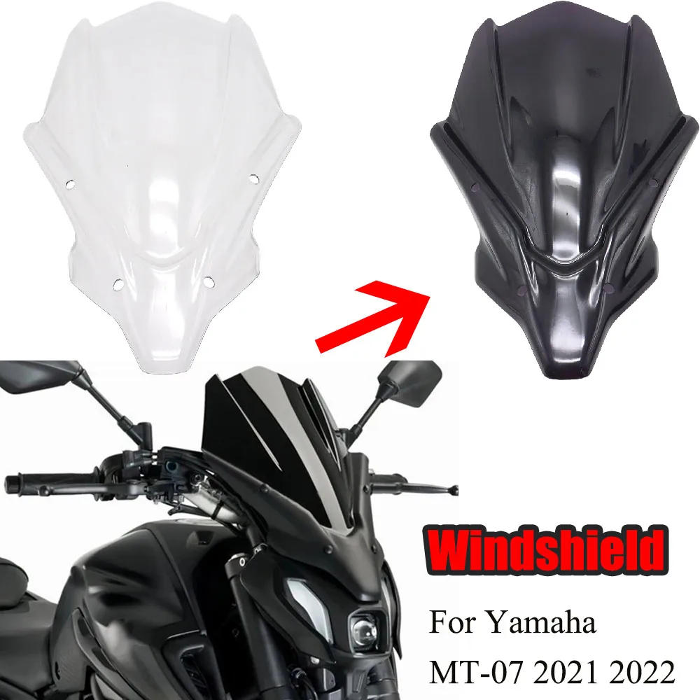 

Совершенно новый, подходит для Yamaha MT-07 2021 2022, аксессуары для мотоциклов, чехлы на лобовое стекло, дефлектор переднего экрана, два тона