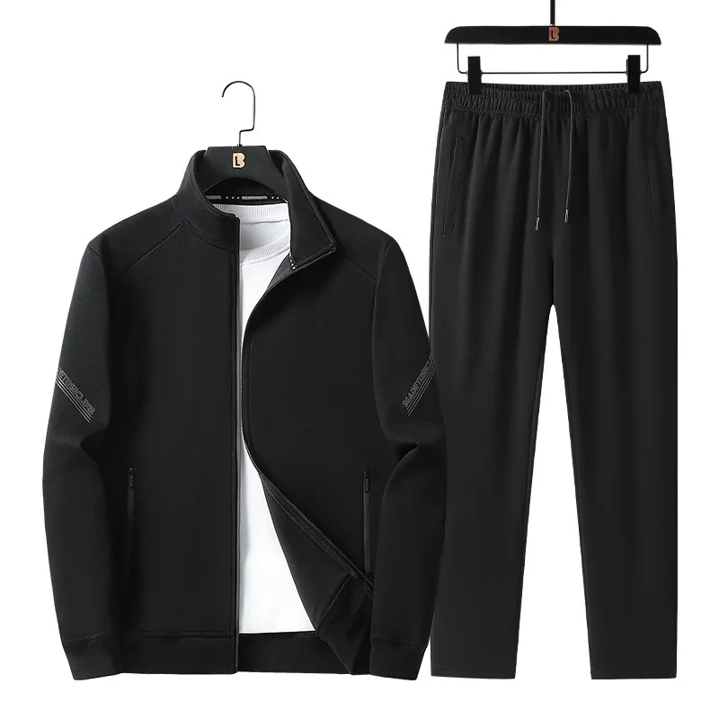 

Men's Sports and Leisure Suit for Spring Autumn Outdoor Fitness Loose and Fashionable Versatile Stand Up Collar Cotton Jacket