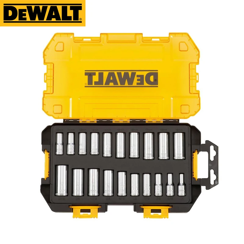 

DEWALT Original DWMT73812-23 Stackable Removable Durable Multifunctional 20 Piece 3/8 In Drive Deep Combination Socket Set