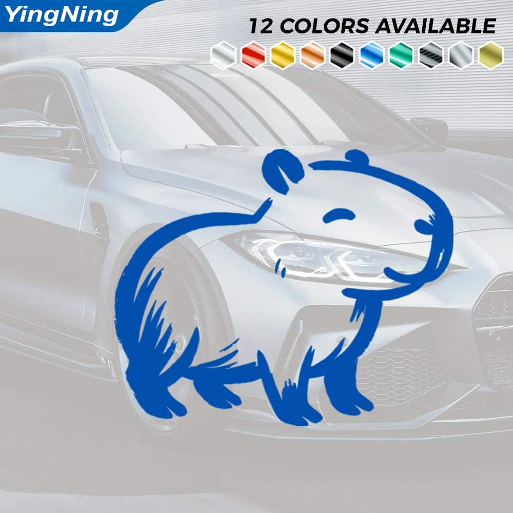 Capybara Reflective Car Decal Cute Animal Silhouette Vinyl Sticker Window Bumper Bodywork Mirror Vehicle Exterior Decoration Art