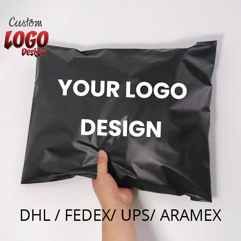 Custom LOGO Matte Black Poly Mailers Bag Plastic Shipping Packaging Polymailer Mailing Bag for Clothing