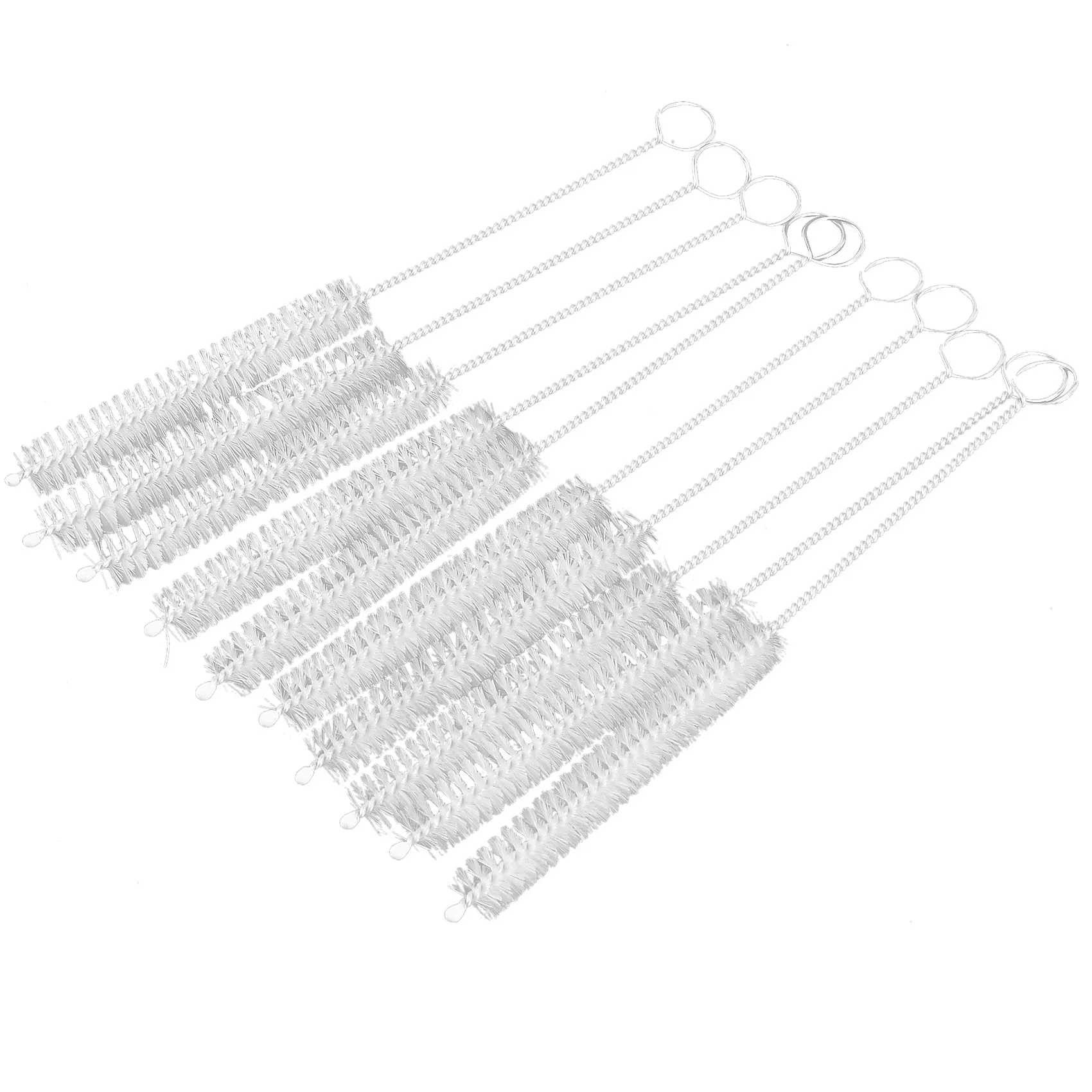 10 peças 10mm de diâmetro tubo de ensaio químico garrafa ferramenta de escova de lavagem de nylon branco