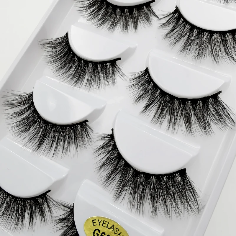 YSDO 3D Mink Lashes 3/5 Pairs Dramatic False Eyelashes Strip Soft Thick Fake Lshes Natural Long Eye Lash Extensions Makeup Tools