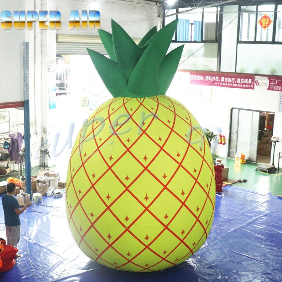 カスタマイズ生産の人工鮮やかなインフレータブルフルーツモデル、ビル装飾用インフレータブルパイナップル