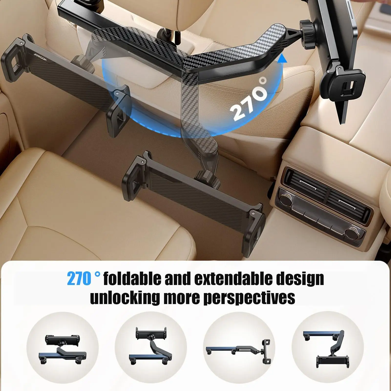 

Держатель для планшета на подголовник автомобиля, компактный, складной, регулируемый, для заднего сиденья, крепление для телефона, для автодомов, внедорожников, для взрослых и всей семьи