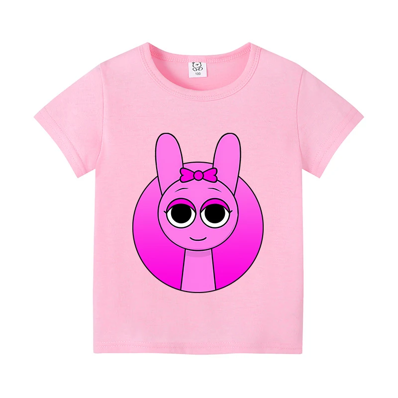 Sprunki Short Sleeves Cartoon Anime T-shirt  Kawaii T Shirt Round Neck Tops Man Woman Summer Fashion Tees Clothes Birthday Gift
