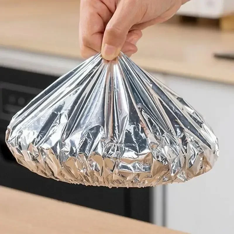 Elastic Disposable Food Covers Aluminum Foil Food Cover Kitchen Food Preservation Wraps Picnic Fresh-keep Bag Insulation Storage