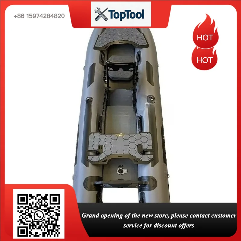 4m Inflatable Rubber Kayak, Durable Air Floor Inflatable Boat for Outdoor Fishing & Water Activities