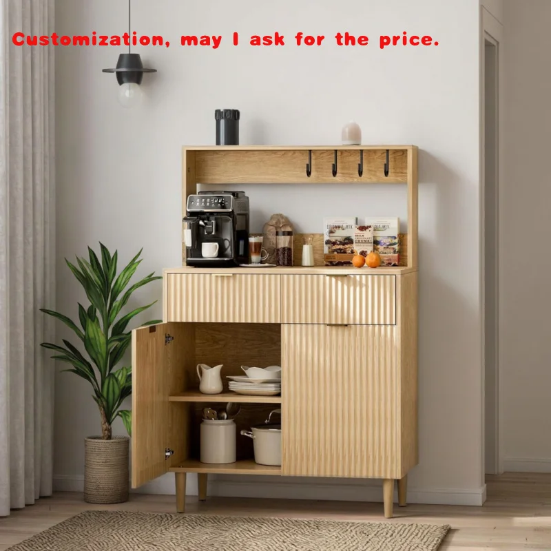 custom.Modern Wine Bar Cabinet Salon with Sideboard Drawers Coffee Storage Bar Shelf Cabinet Kitchen Dining Living