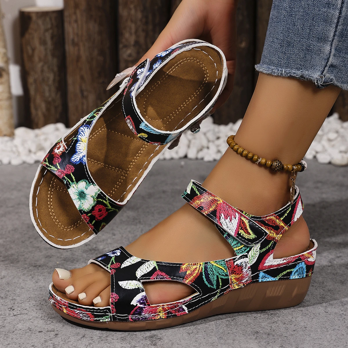 

Women Anti-slip Comfortable Sandals Platform Outdoor Casual Shoes Women Lightweight Shallow Wedges Sandals Sandalias De Mujer
