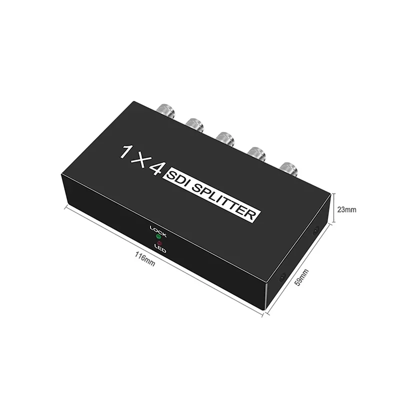 HD 1 IN 4 OUT SDI Splitter Extender Adapter Support HD-SDI, SD-SDI et 3G-SDI Signal pour budgétaire Moniteur SDI Caméra