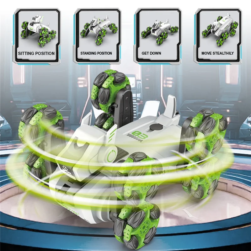 AINY-Mechanico RC Stunt Dog Robot telecomandato Modalità spruzzo intelligente Rotazione a 360 gradi Funzione musicale alla deriva per regalo per bambini