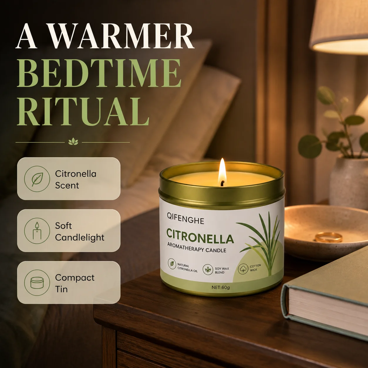 Citronella Candle Outdoor, Lemongrass Scented Candle for Patio Garden Backyard Camping Summer BBQ Party Long Lasting Home Decor