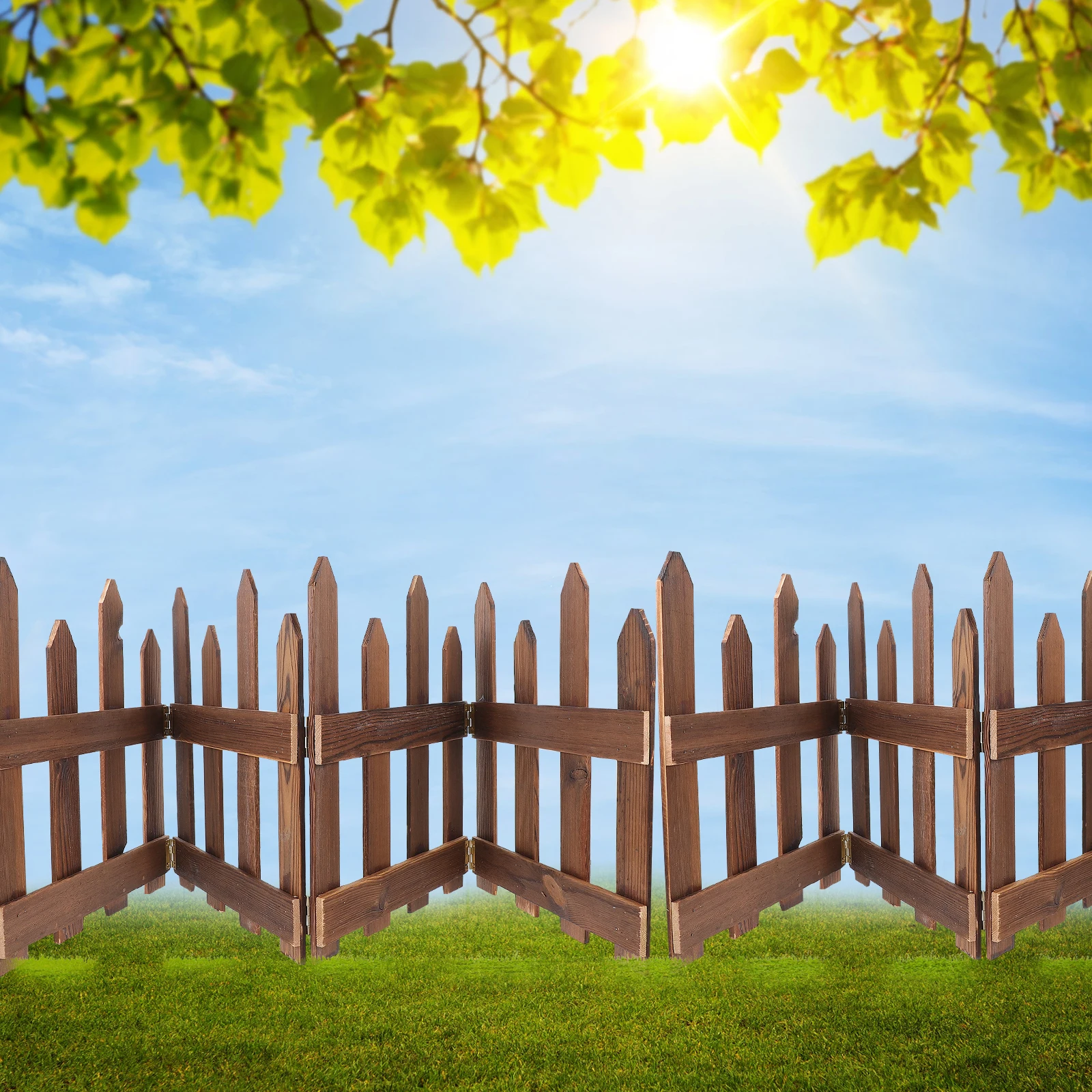 

Wooden Fence Anti-corrosive Decorative Garden Border Fencing Courtyard Edging Outdoor