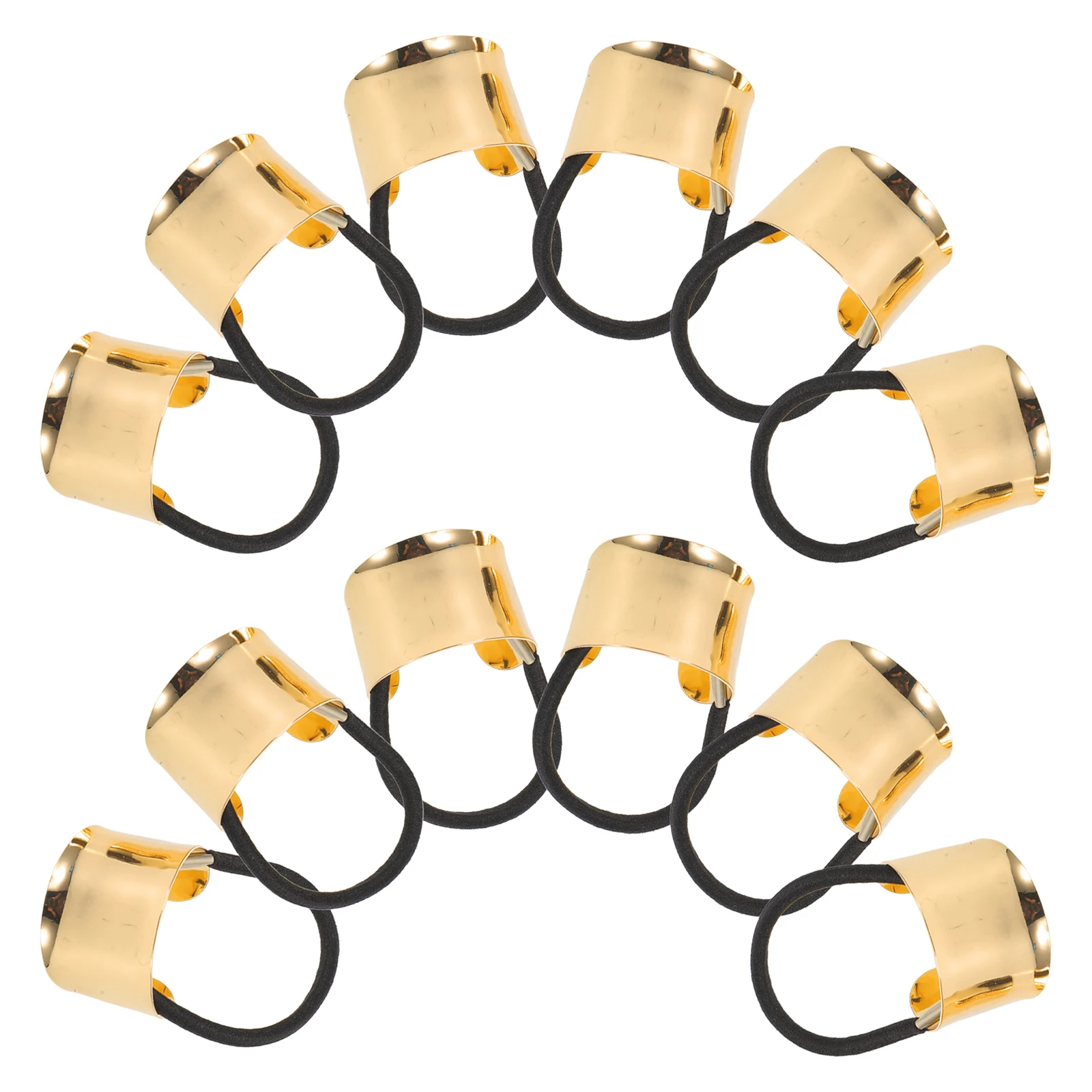 

12 Pcs Retro Metal Hair Rings Fashion Cuffs Ties for Thick Delicate Elastic Women