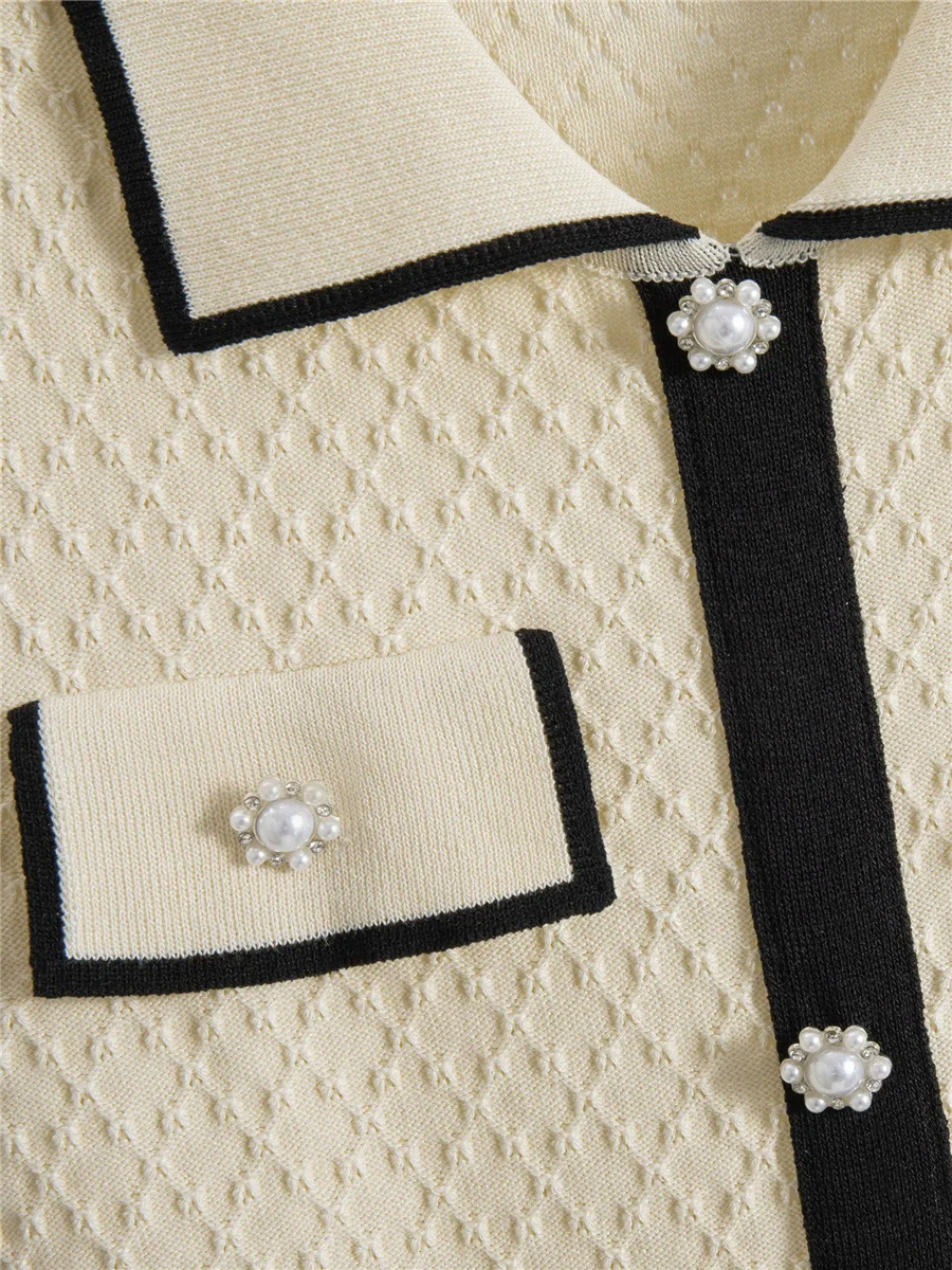 Design coreano elegante vestido forrado feminino polo pescoço de malha manga curta vestidos verão fino chique único breasted vestidos