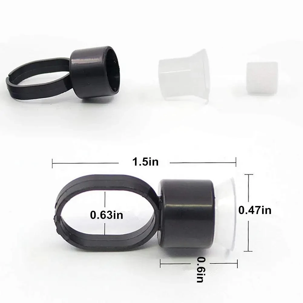 200/100/50/20pcs Tattoo Ink Ring Cup with Sponge Microblading Pigment Cap Holder Tattoo Finger Ring Ink Cup Tattoo Acceesories