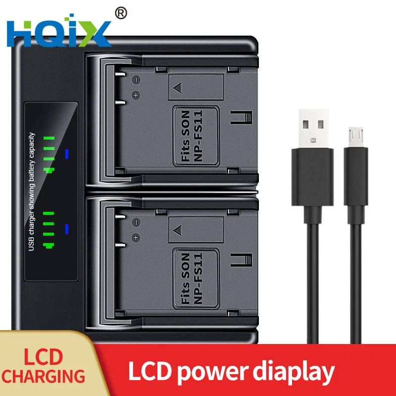 

HQIX for Sony DSC-P1 P20 P30 P50 FS55 F505 TRV1VE DCR-PC1 PC2 PC3 PC4 PC5 Camera NP-FS11 FS10 Dual Charger Battery