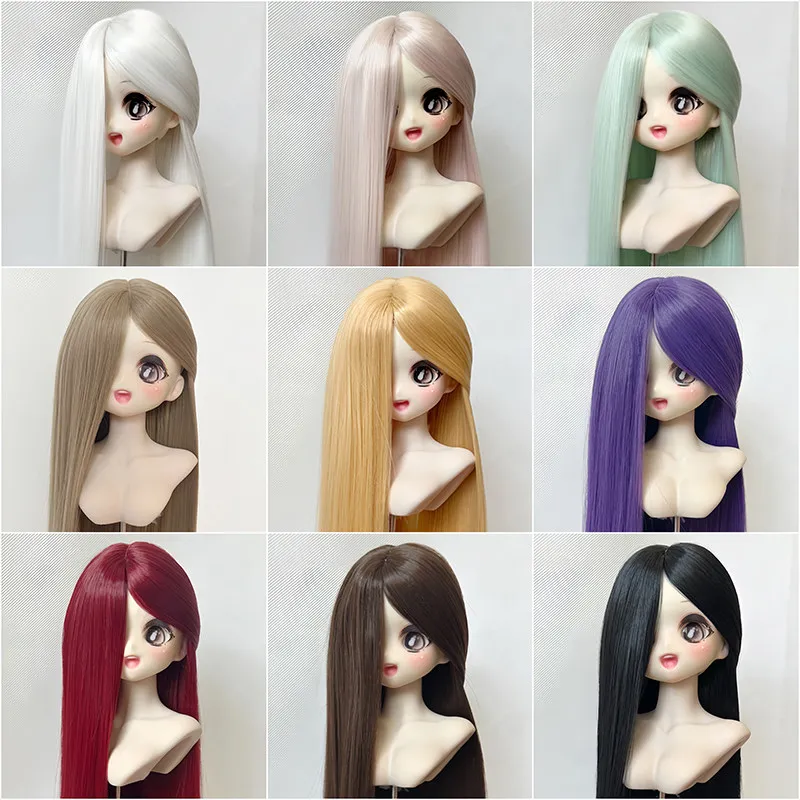 

Doll's Wig for 1/3 1/4 1/6 Bjd Doll Long Bangs Straight Hair Soft Silk Dress Up Girl Toys Play House Doll Accessories, No Doll