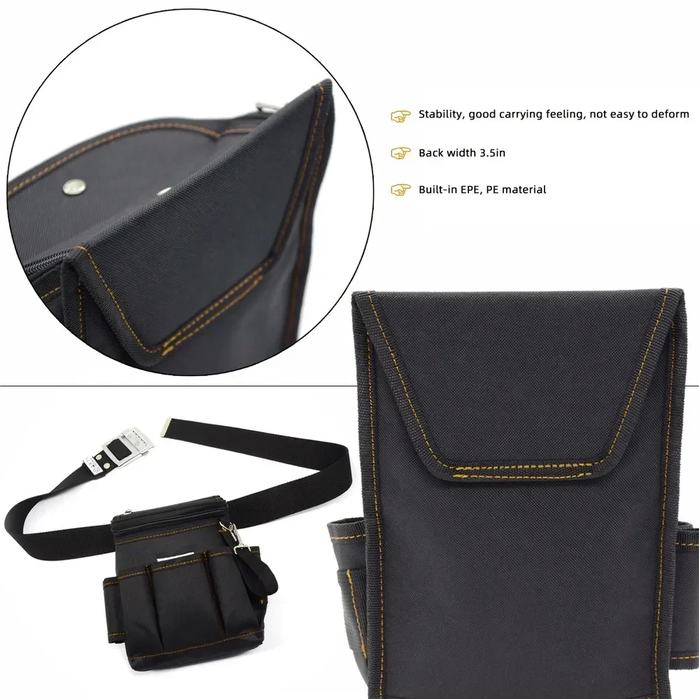 Imagem -06 - Clip on Belt Bolsa de Trabalho Bolsa Ferramenta Belt Bolsa com Fita Strap Organizador de Armazenamento Martelo Alicate Suporte para Eletricista e Carpinteiro