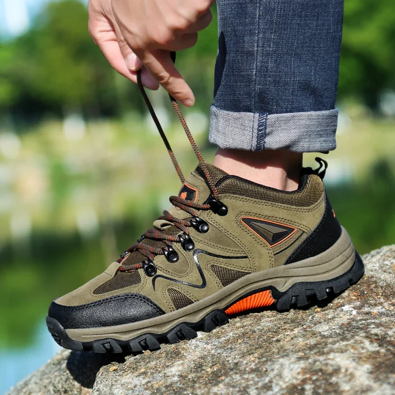 

Outdoor Hiking Shoes Men Anti-slip Comfort Sports Shoes Men Lace-up Wear-resistant Soft Breathable Casual Sneakers Men Shoes