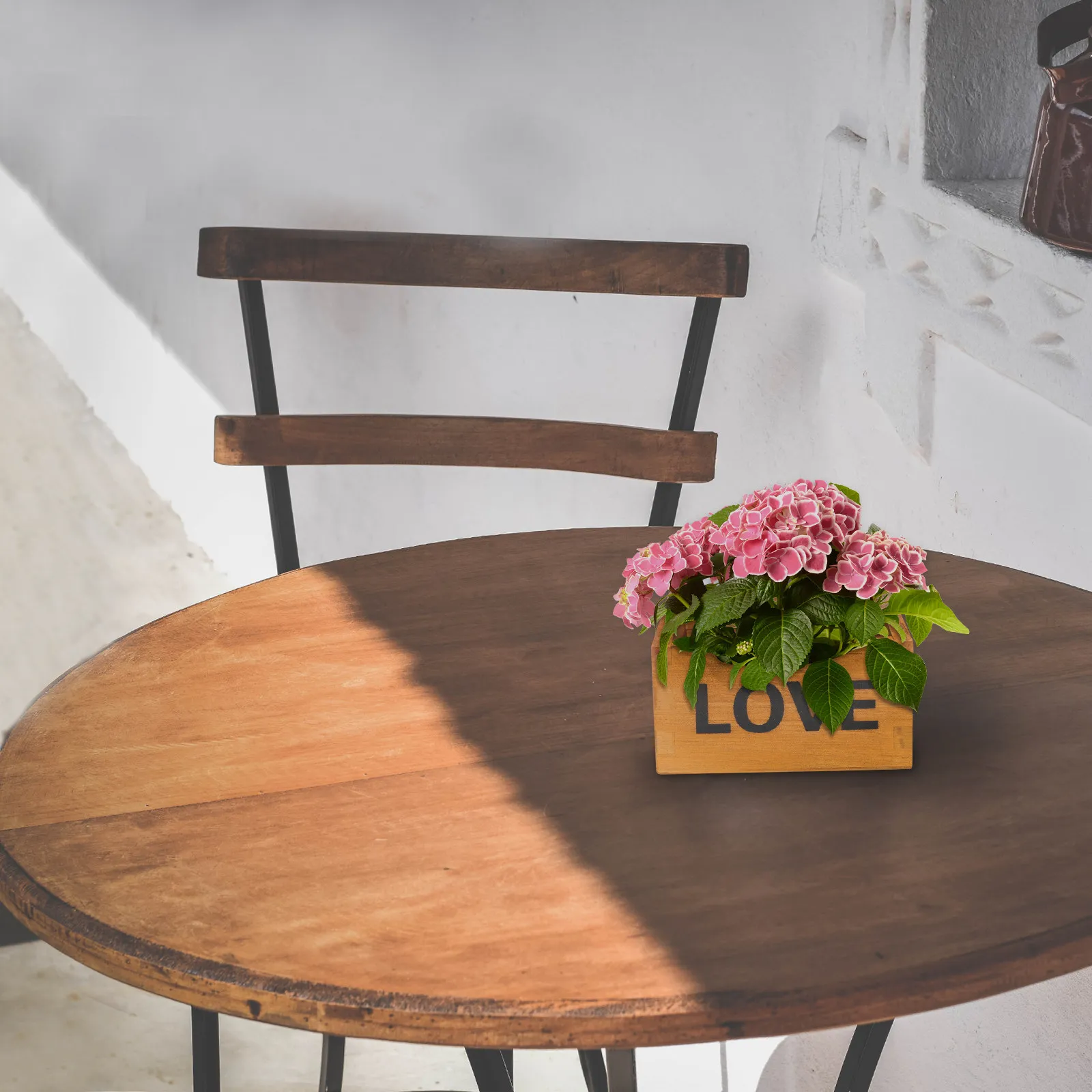 

2Pcs Retro Wood Flowerpot Set Exquisite Vintage Style Planter Box for Desktop Garden Balcony Courtyard Wood Plant Holder