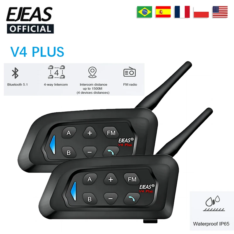 EJEAS V4 PLUS Helmet Bluetooth Intercom: Real Riding Experience with intercom v4 Technology