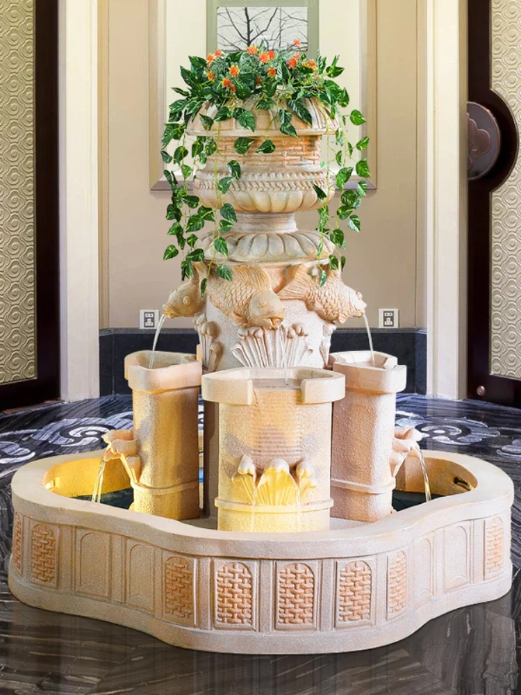 Floor Water Fountain Circulating Waterscape Fish Pond Decoration Balcony Courtyard Indoor Shop Landscape Furnishing Articles
