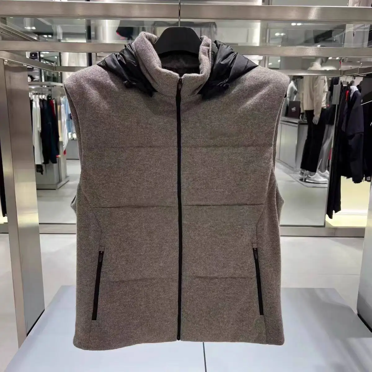 Autumn Winter New Men Golf Sleeveless Down Vest Zip Hood Warm Versatile Sports Male Golfer Outer Top