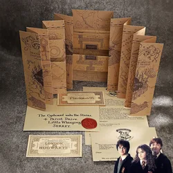 Harried Academy Marauder's Map Hogwarts carta de aceptación Potters billetes conmemorativos juguetes de Cosplay para niños regalo de cumpleaños