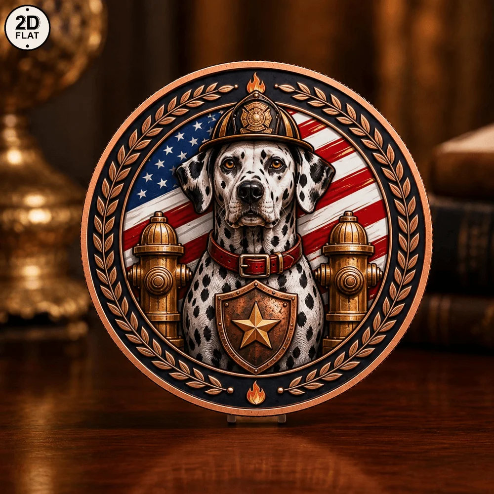 1pc 1oz .999 Fine Copper Fire Hero Dalmatian Challenge Coin Fire Department Dalmatian Collectible Medal Gifts for Supporters