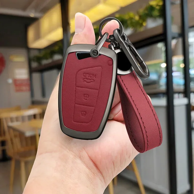 

Remote Key Case Cover Holder Fob For Hyundai Grandeur HG Sedan Santa Fe 3DM Grand SantaFe 2018 IX45 EQUUS Azera Genesis G80