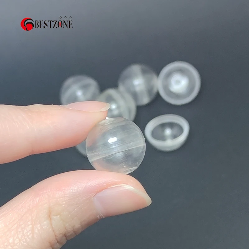 50Pcs 0,59 Zoll Mini 15MM Sehr Kleine Klar Transparenz Kunststoff PS Kapsel Spielzeug Überraschung Ball Tiny Container, Der dinge Modell