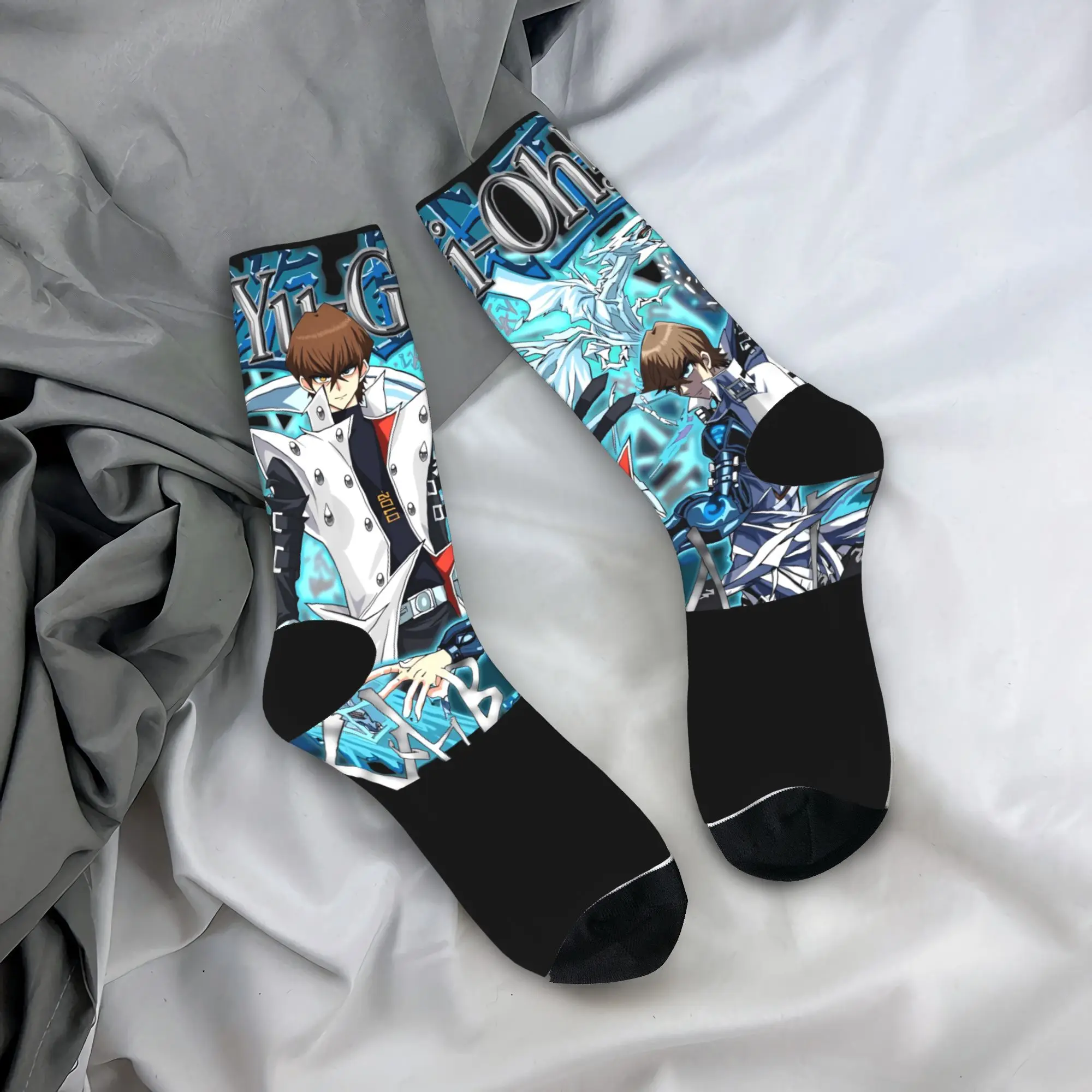 

Аниме YuGiOh, чулки с узором, современные носки, зимние нескользящие носки, мужские теплые мягкие носки для бега