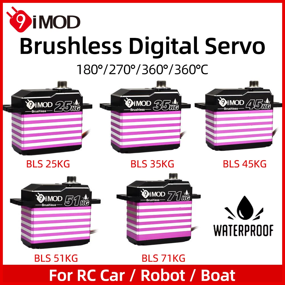 9IMOD borstelloze servo IP67 waterdichte servo 25KG 35KG 45KG 51KG 71KG digitale servo voor 1:5 1:8 1:10 RC auto crawler boot robot