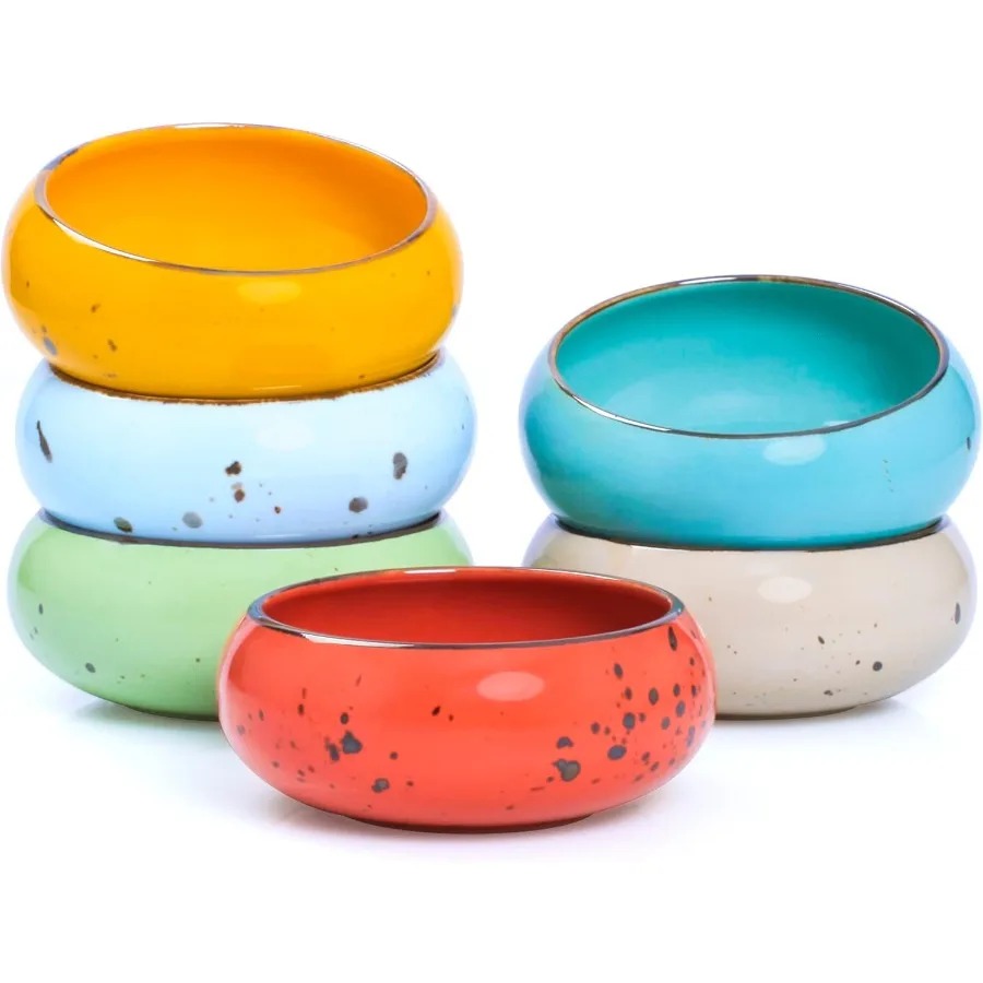

Small Hand Craft Dessert Bowls 13.5oz Set of 6 Microwave Oven and Dishwasher Safe Perfect for Serving Ice Cream Soup Snacks Ric