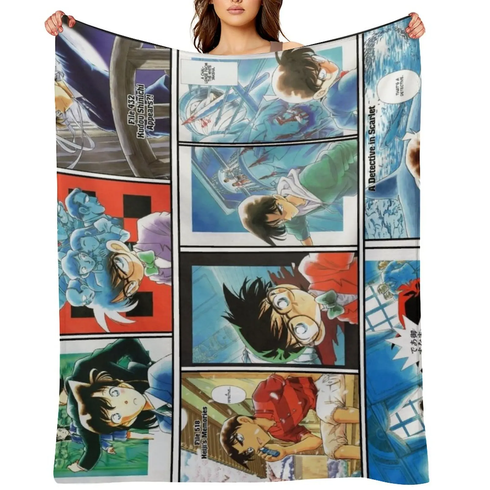 

Detective Conan Edit - Color Pages Throw Blanket For Sofa Thin Bed christmas decoration Blankets