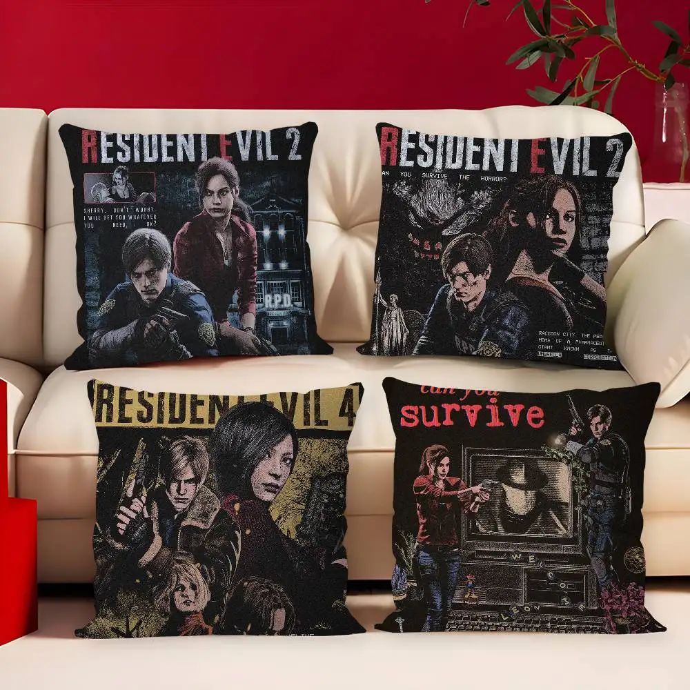 Resident Evil Retro Character Personalized Pillow Cover Kids Bedroom Wild Party Decor Pillowcase Kid Birthday Shower Gift