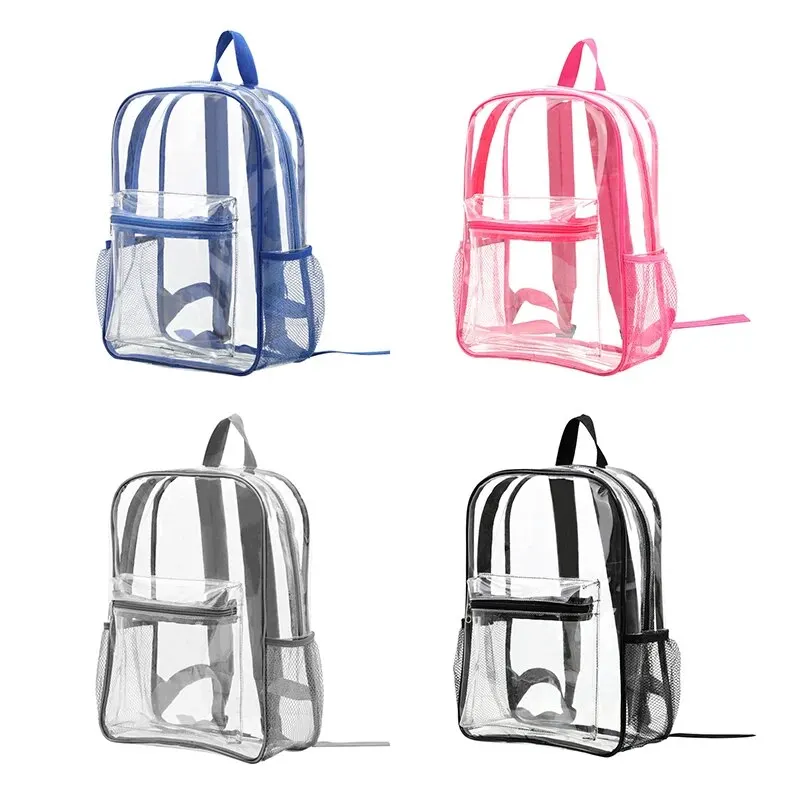 Explosive Transparent Pvc Outdoor Sports Fitness Transparent Waterproof Travel Transparent Visible Backpack