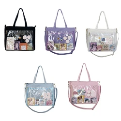 Kawaii Japanese Harajuku Itabag Women Transparent Pocket Shoulder Bag High School Girls Uniform JK Handbag Large Crossbody Tote