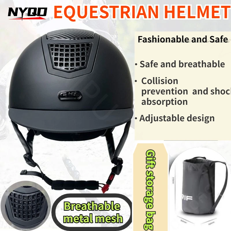 

Children's Equestrian Riding Helmets Fashionable and Minimalist Equestrian Obstacle Carbon Fiber Helmets Safety Certification