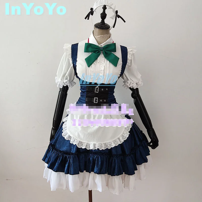 InYoYo Izayoi Sakuya Cosplay Touhou Project Costume Maid Uniform Dress Hallowen Party Outfit Women Play Role Clothing New