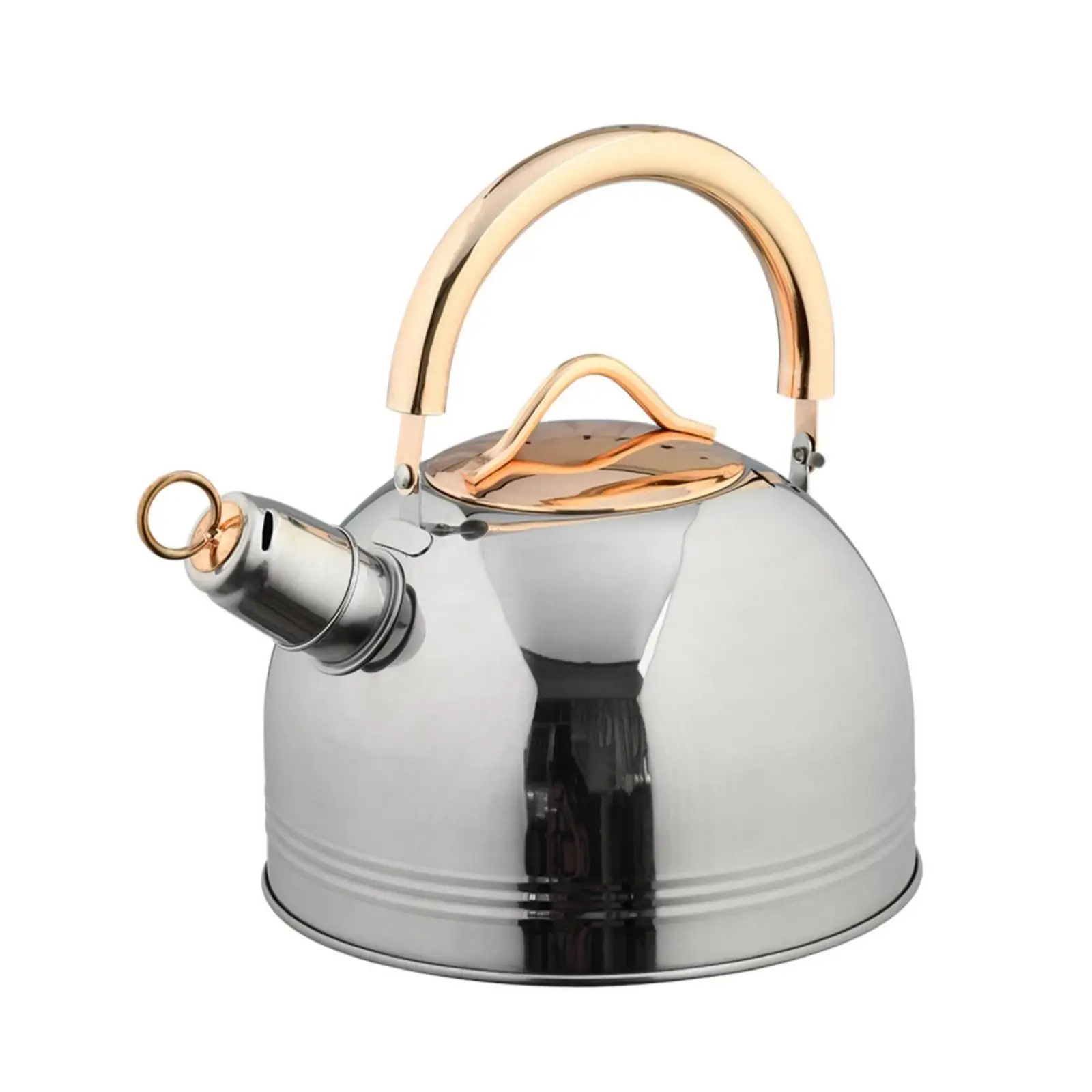 Stainless Steel Whistling Kettle Non-Electric 3 Liters Stainless Metal Kettle Polished for Busy Families, Shared Home Residents